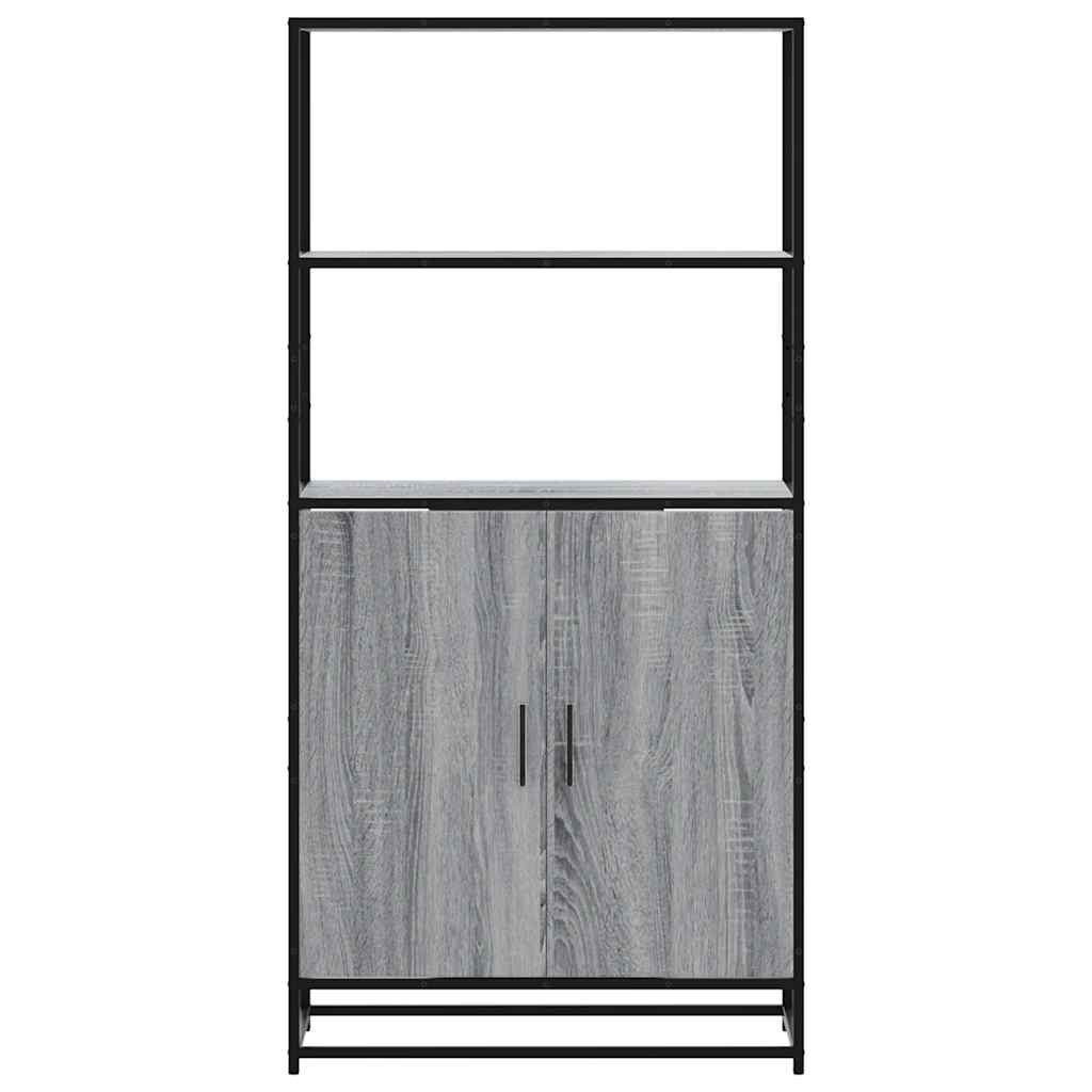 Visoka ploča siva Sonoma 68x35x139 cm Konstruirano drvo i metal