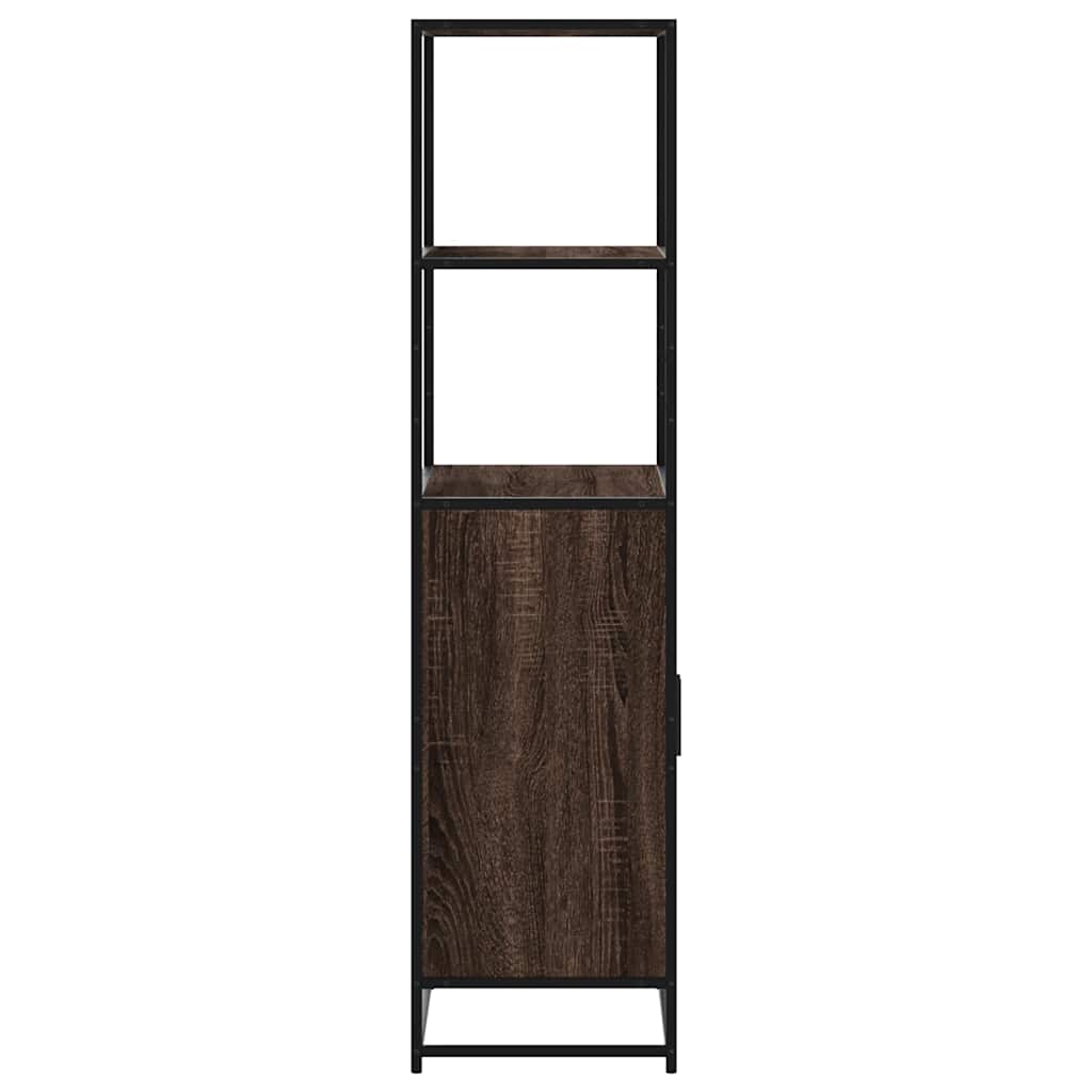 Visoka ploča smeđi hrast 68x35x139 cm Konstruirano drvo i metal