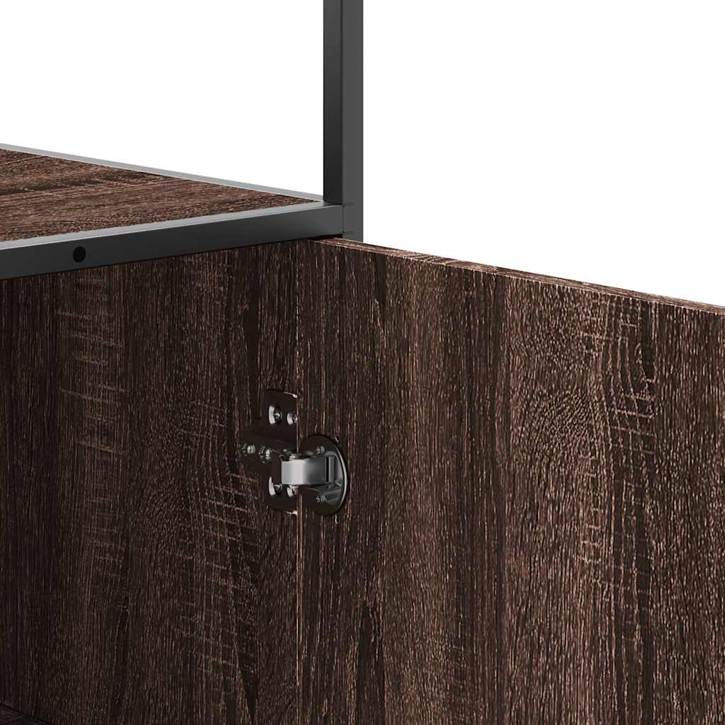 Visoka ploča smeđi hrast 68x35x139 cm Konstruirano drvo i metal