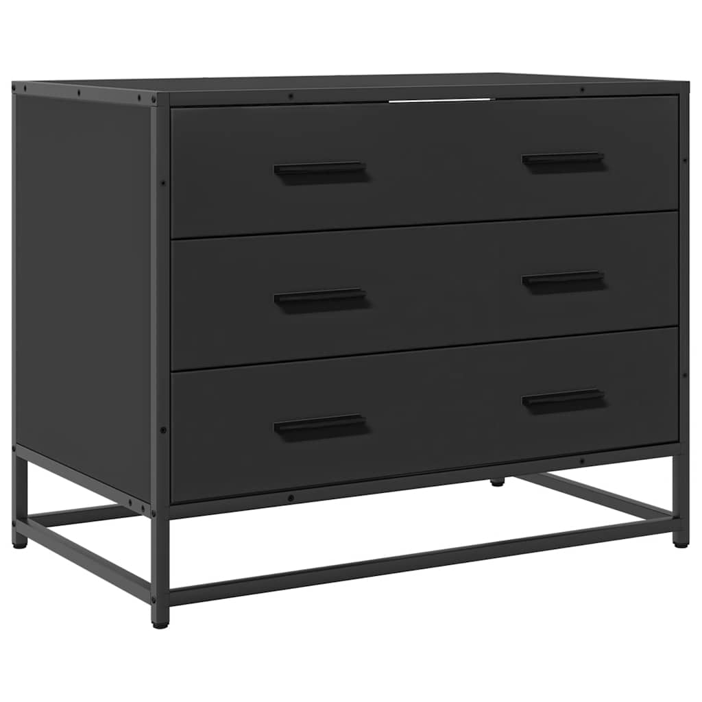 Ormar s ladicama crni 70x41x56 cm izrađeno drvo