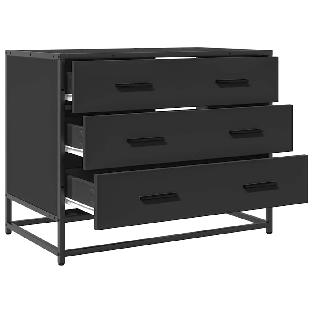 Ormar s ladicama crni 70x41x56 cm izrađeno drvo