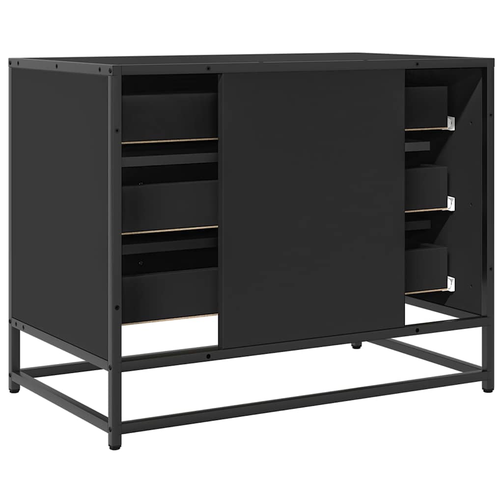 Ormar s ladicama crni 70x41x56 cm izrađeno drvo