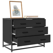 Ormar s ladicama crni 70x41x56 cm izrađeno drvo