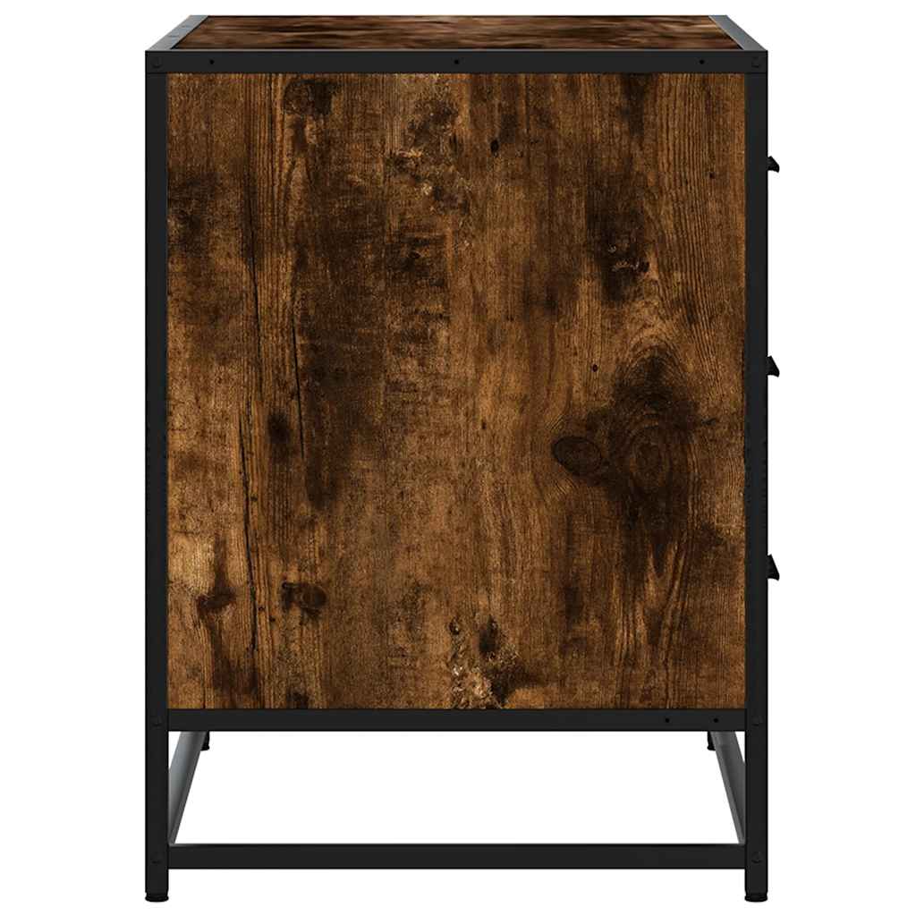 Ormar s ladicama dimljeni hrast 70x41x56 cm izrađeno drvo