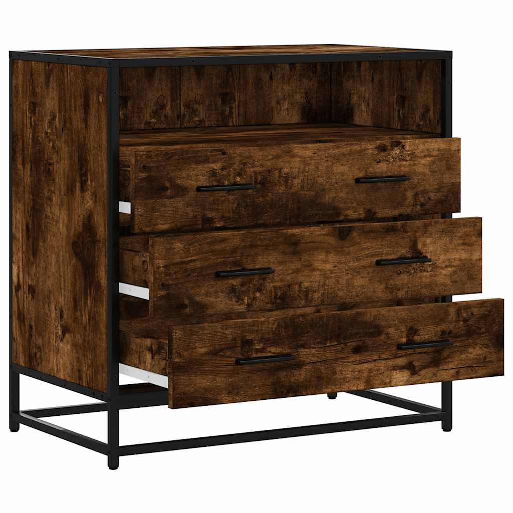Ormar s ladicama dimljeni hrast 70x41x70 cm konstruirano drvo