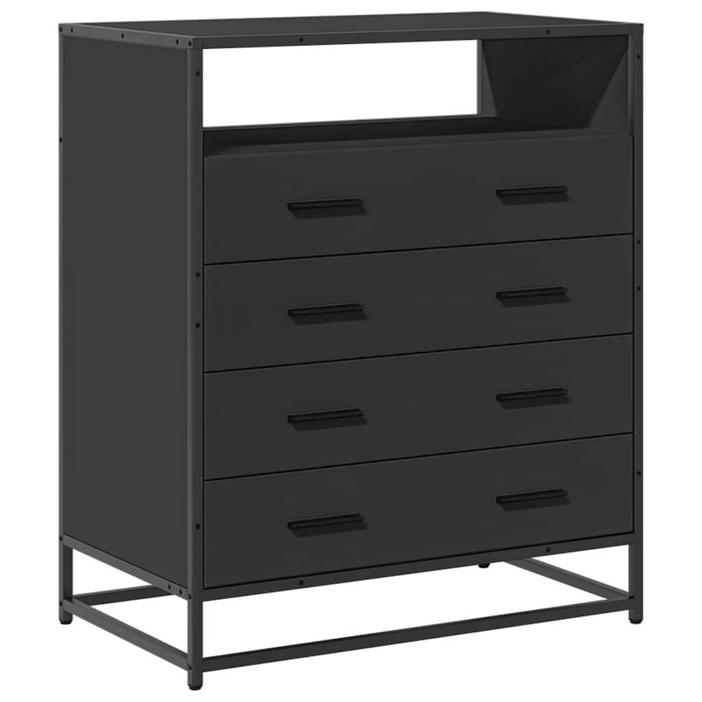 Ormar s ladicama crni 70x41x83,5 cm izrađeno drvo