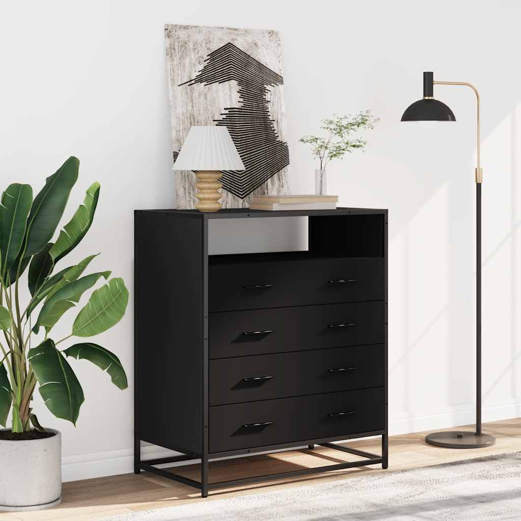 Ormar s ladicama crni 70x41x83,5 cm izrađeno drvo