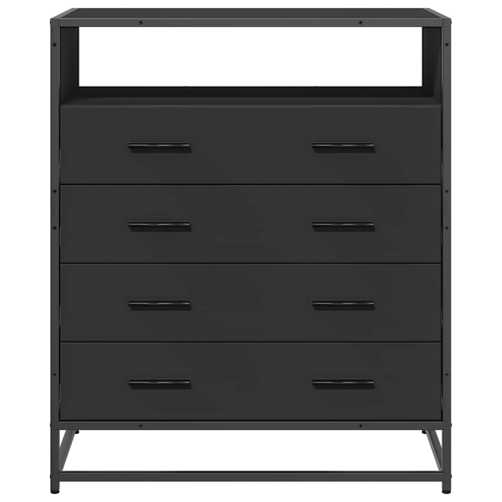Ormar s ladicama crni 70x41x83,5 cm izrađeno drvo
