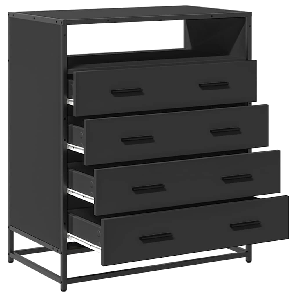 Ormar s ladicama crni 70x41x83,5 cm izrađeno drvo