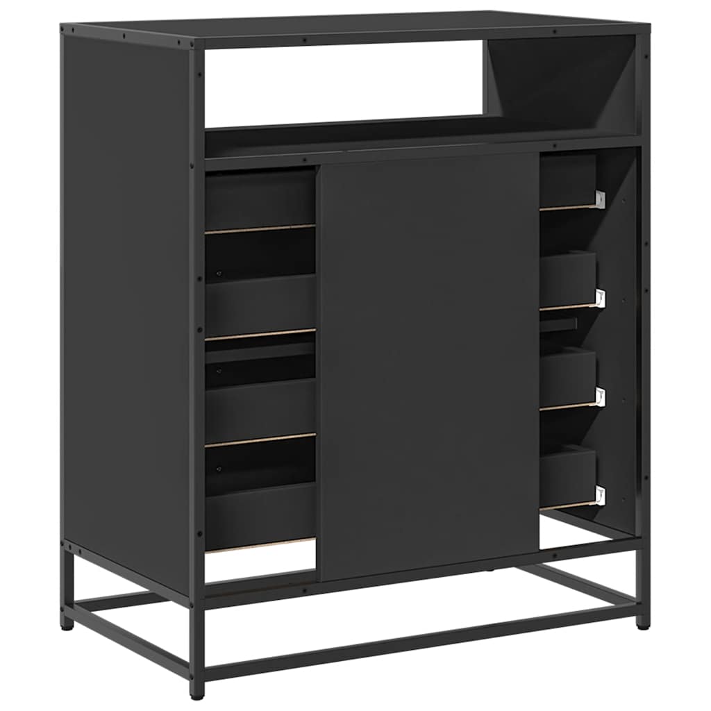 Ormar s ladicama crni 70x41x83,5 cm izrađeno drvo