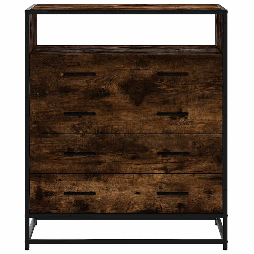 Ormar s ladicama dimljeni hrast 70x41x83,5 cm konstruirano drvo