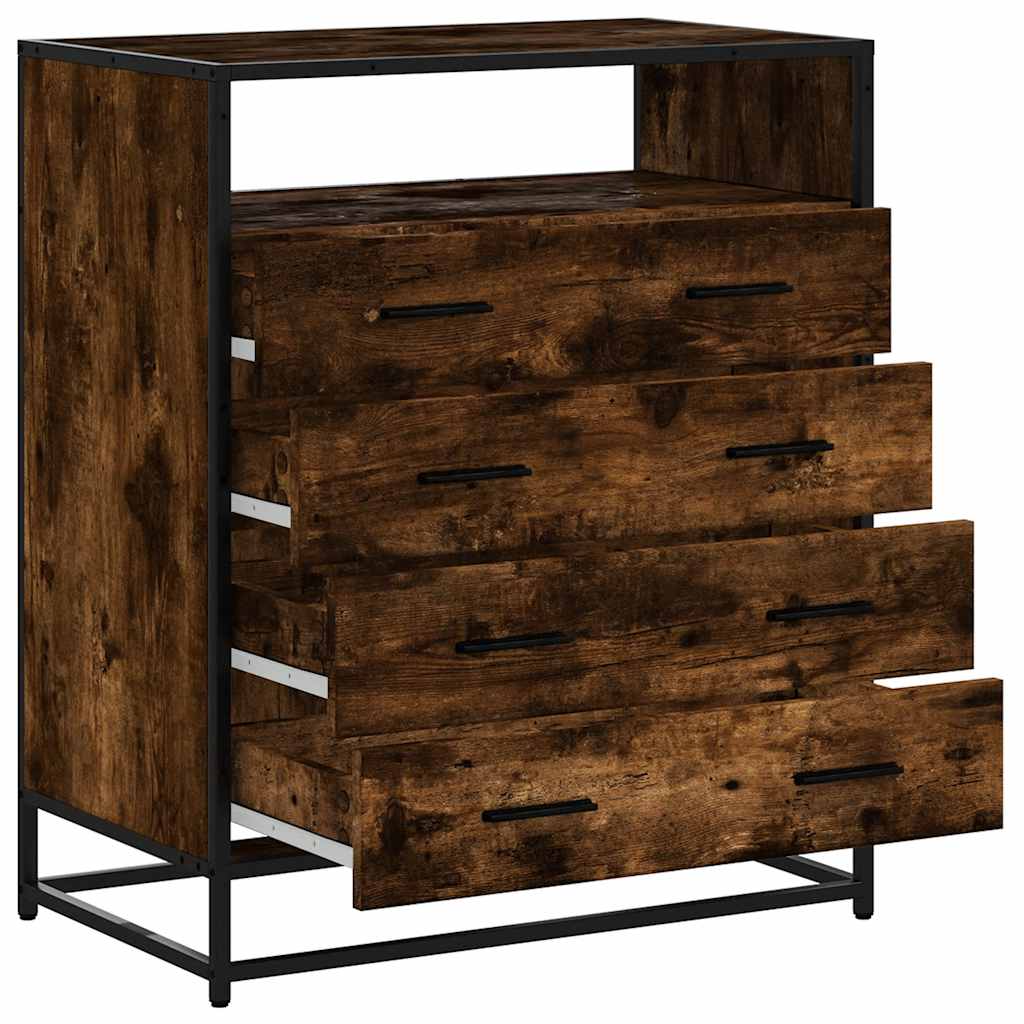 Ormar s ladicama dimljeni hrast 70x41x83,5 cm konstruirano drvo