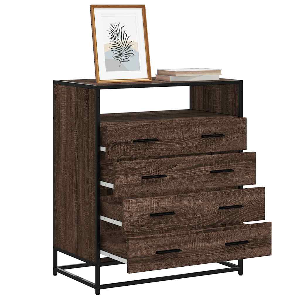 Ormar s ladicama smeđi hrast 70x41x83,5 cm izrađeno drvo
