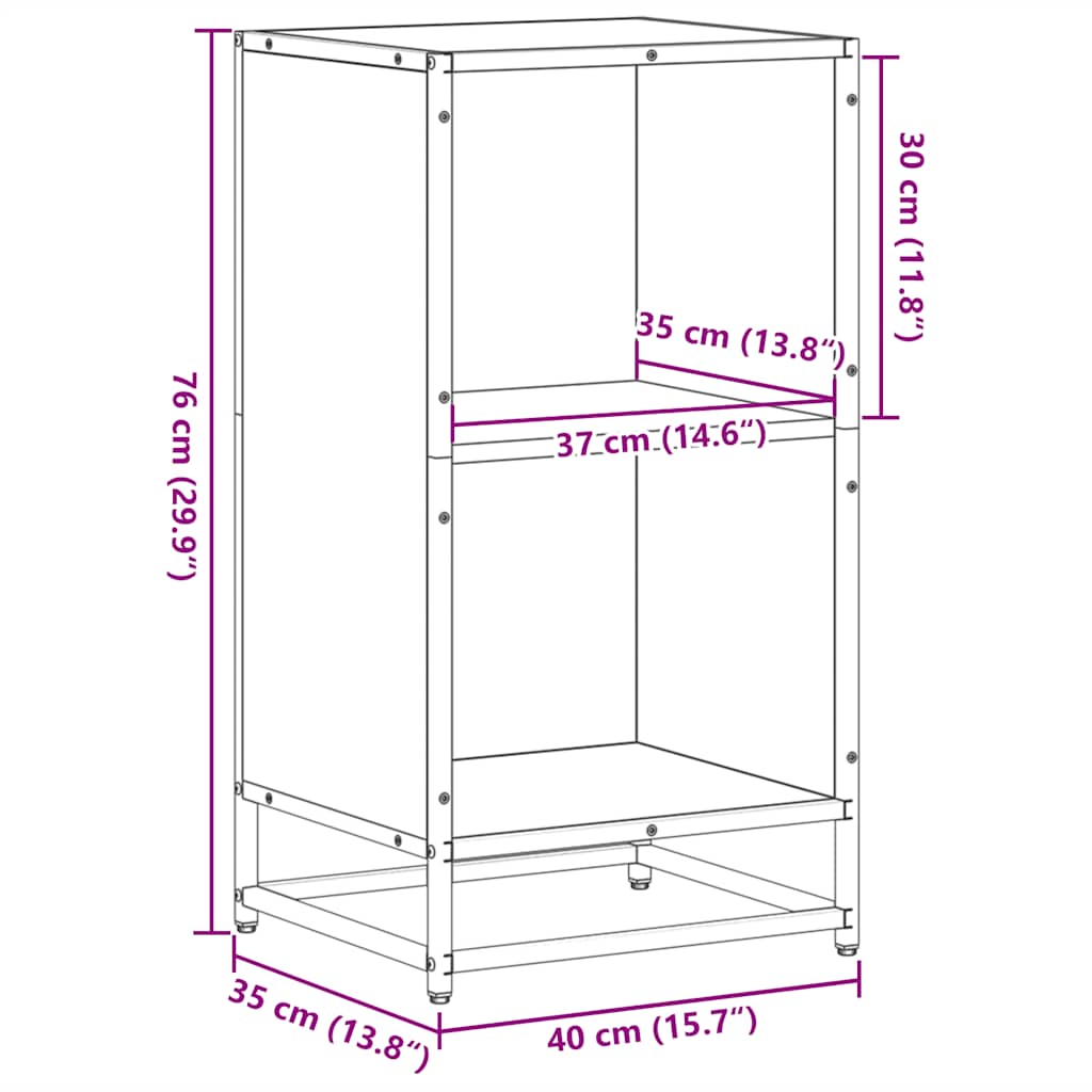 Ormar za knjige sivi sonoma 40x35x76 cm konstruirano drvo
