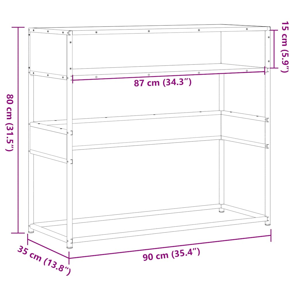 Konzolni stol boja hrasta 90x35x80 cm od konstruiranog drva