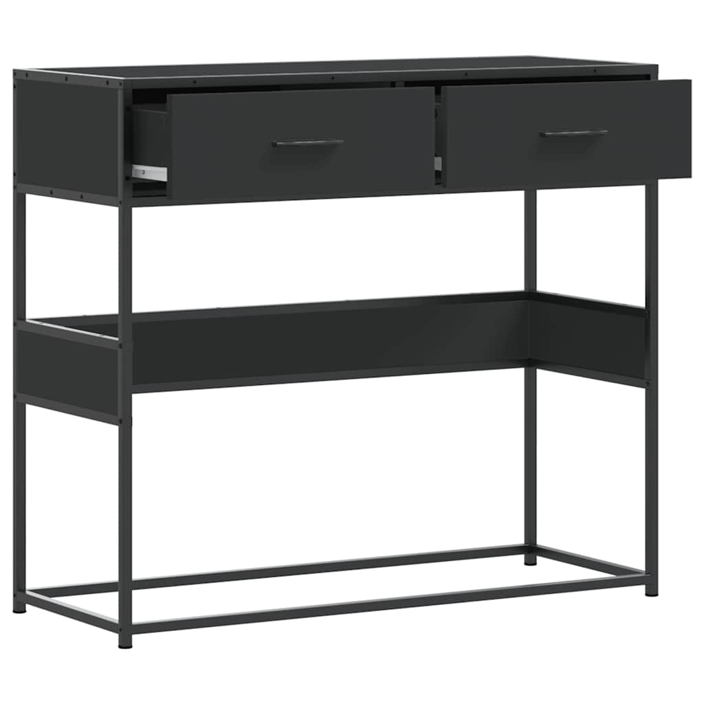 konzolni stol crni 90x35x80 cm konstruirano drvo