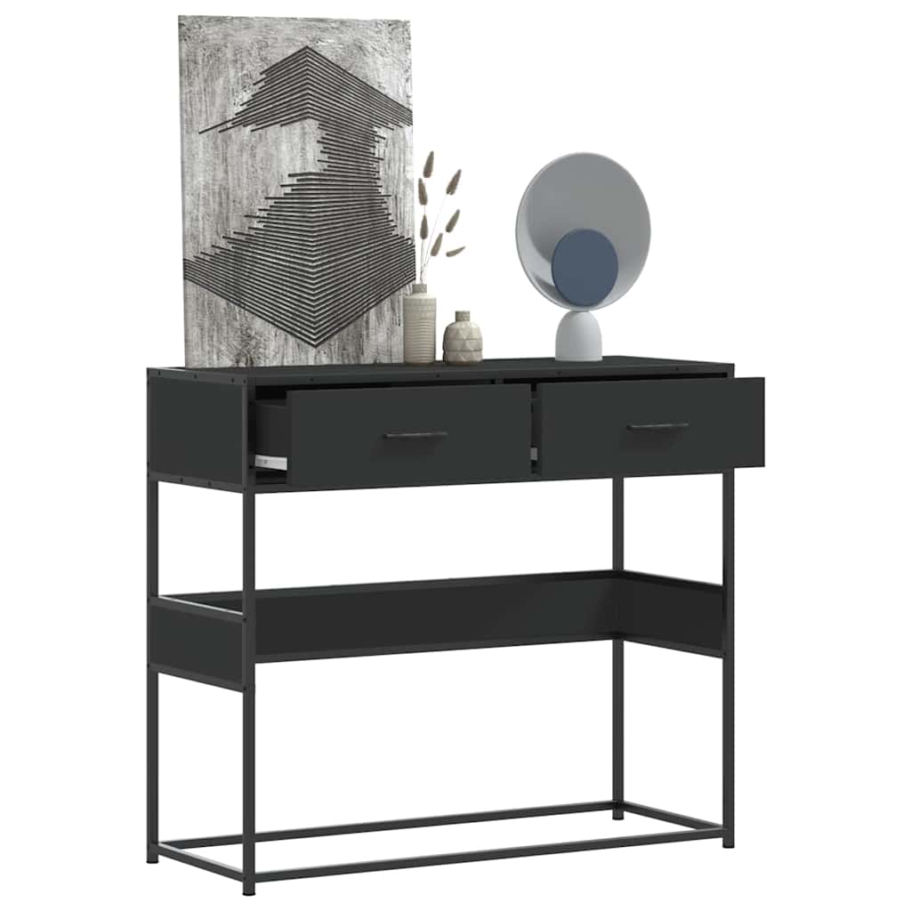 konzolni stol crni 90x35x80 cm konstruirano drvo