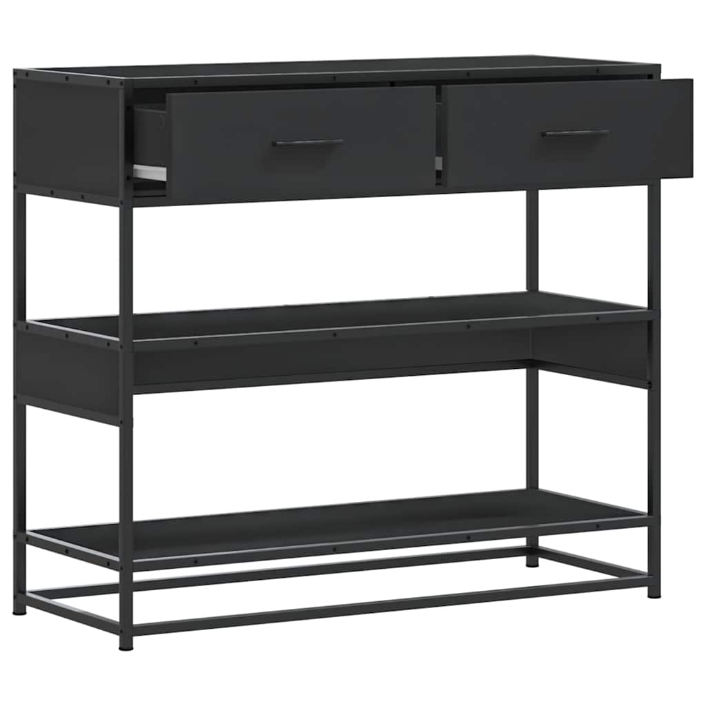 konzolni stol crni 90x35x80 cm konstruirano drvo