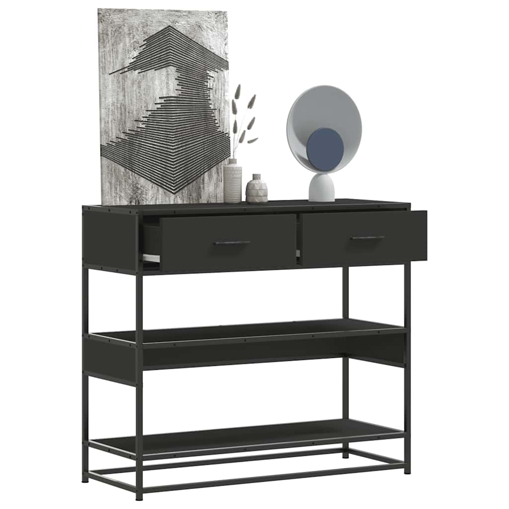 konzolni stol crni 90x35x80 cm konstruirano drvo