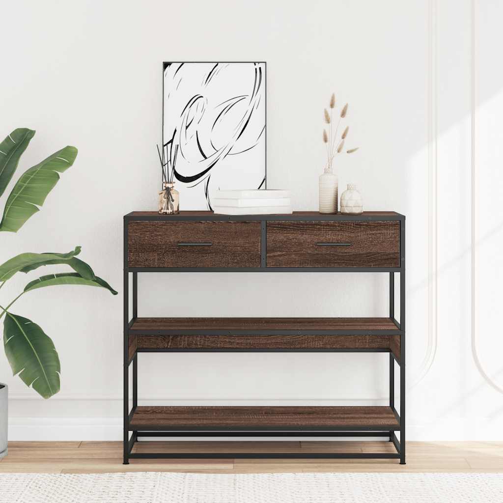 Konzolni stol boja hrasta 90x35x80 cm konstruirano drvo