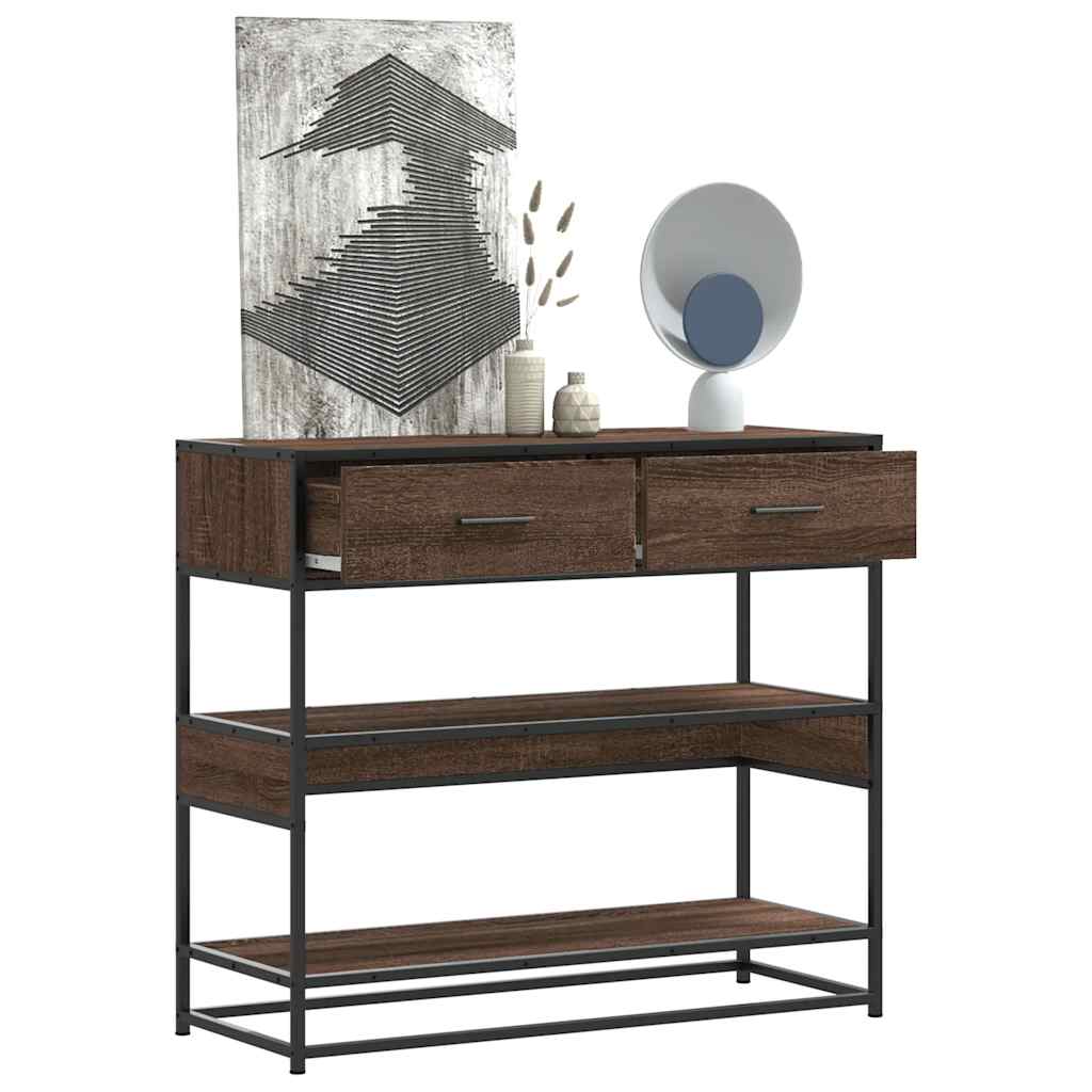 Konzolni stol boja hrasta 90x35x80 cm konstruirano drvo