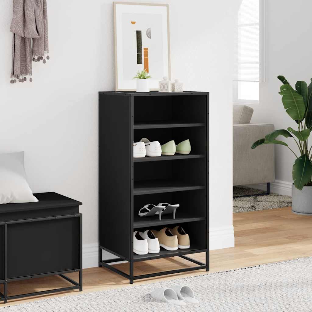 Stalak za cipele crni 48x38x97,5 cm izrađeno drvo