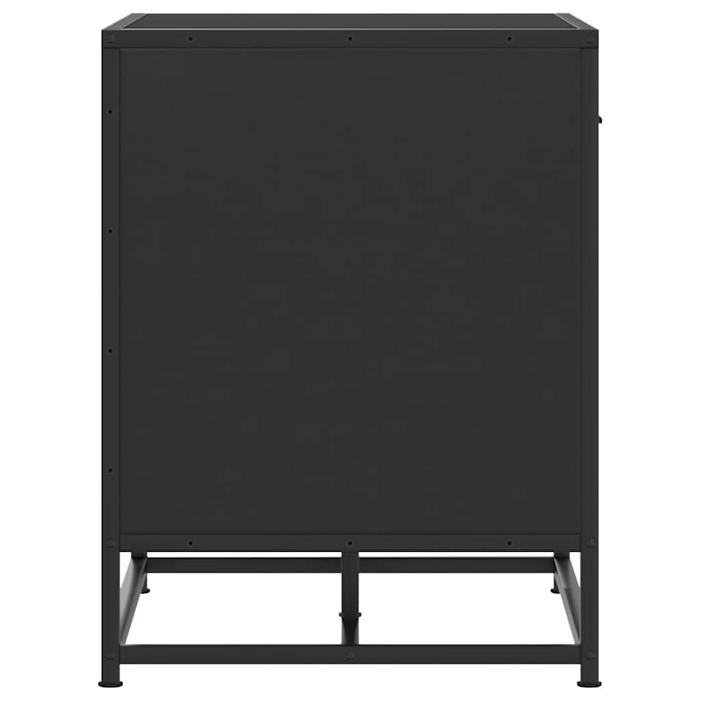 Klupa za cipele crna 60x40x53,5 cm izrađena od drveta i metala