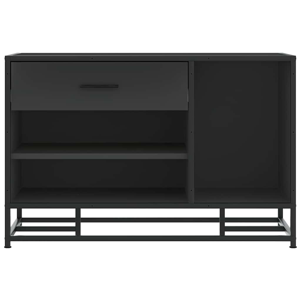 Klupa za cipele crna 80x40x53,5 cm od drveta i metala
