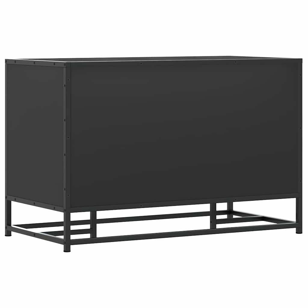 Klupa za cipele crna 80x40x53,5 cm od drveta i metala