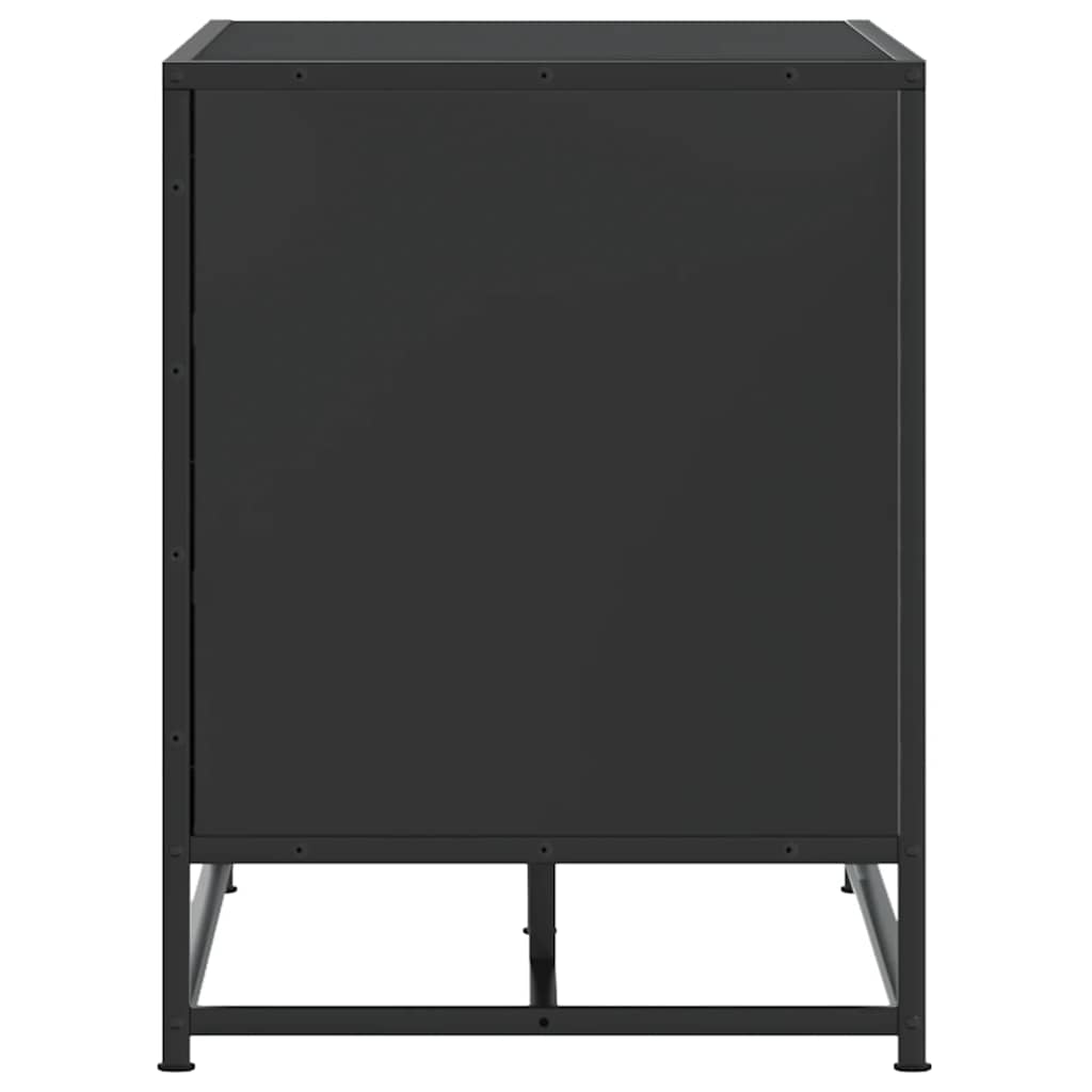 Klupa za cipele crna 84x40x53,5 cm Konstruirano drvo i metal
