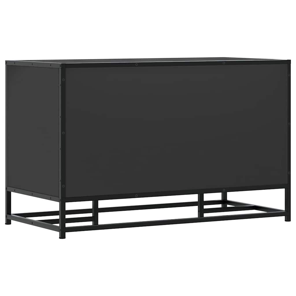 Klupa za cipele crna 84x40x53,5 cm Konstruirano drvo i metal