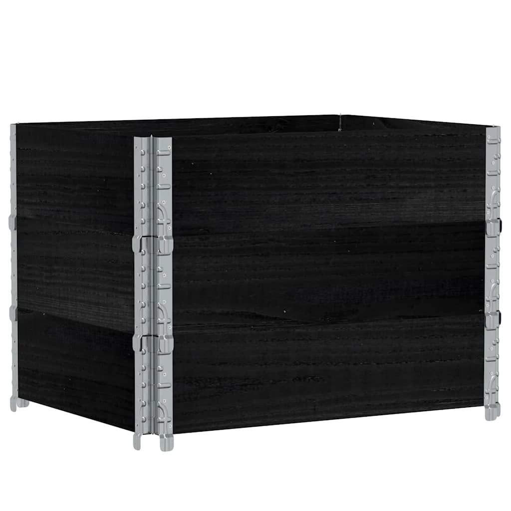 Okviri za palete 3 kom crni 80x60 cm od masivne borovine