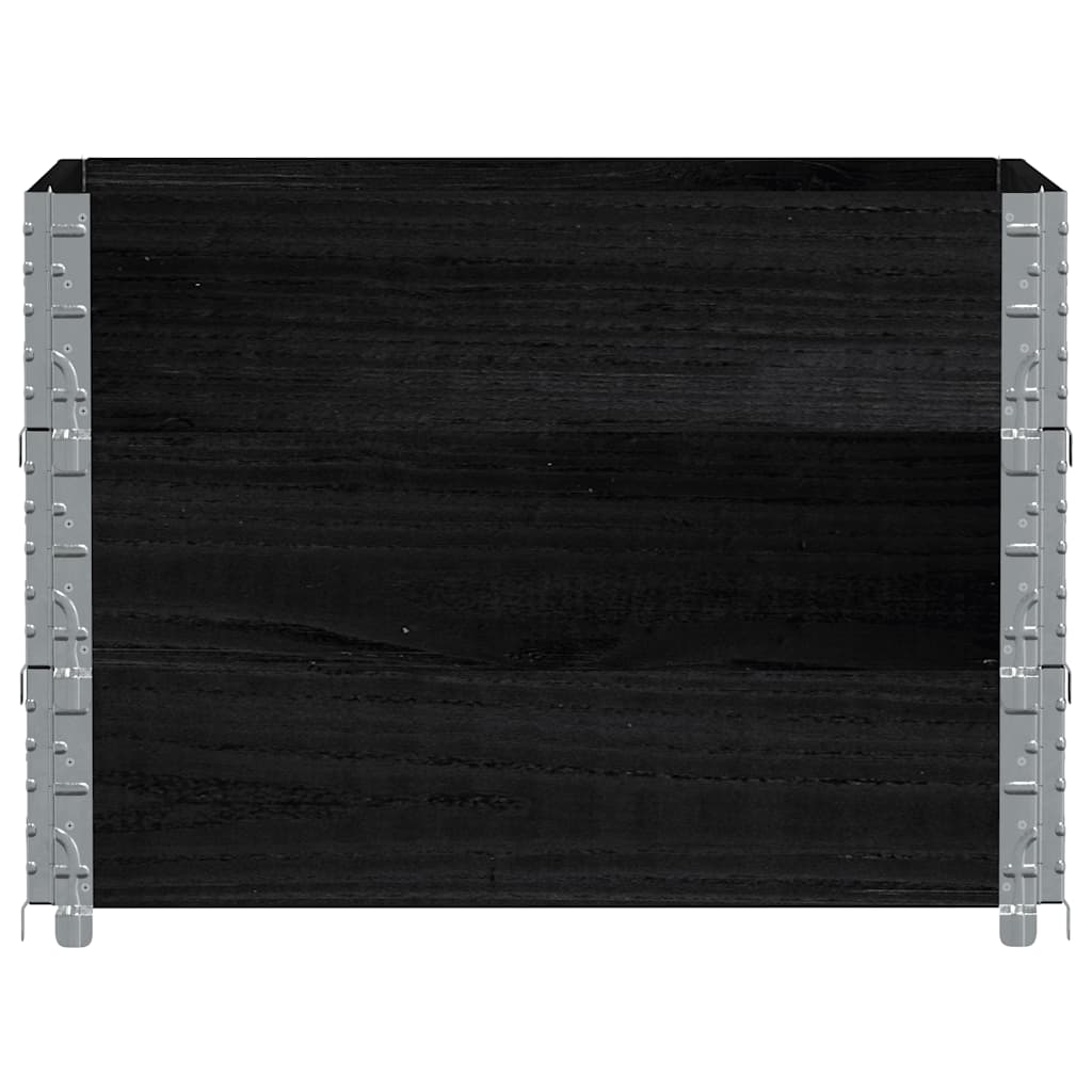 Okviri za palete 3 kom crni 80x60 cm od masivne borovine