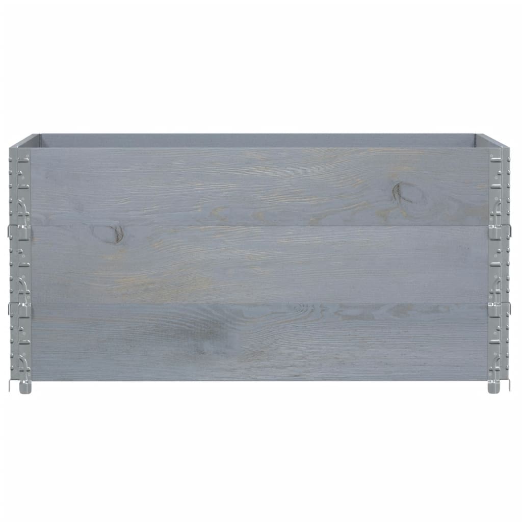 Okviri za palete 3 kom sivi 120 x 80 cm od masivne borovine