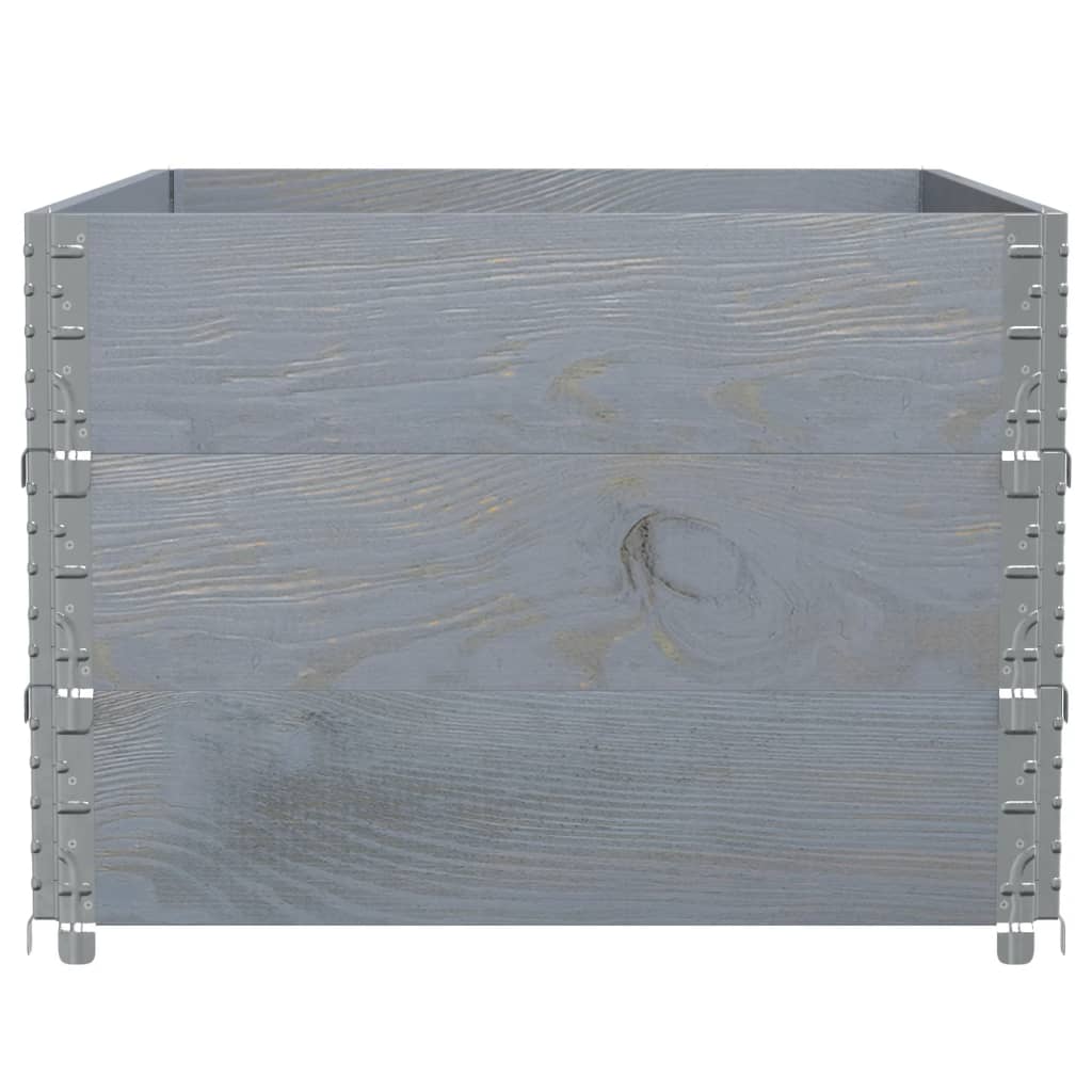 Okviri za palete 3 kom sivi 120 x 80 cm od masivne borovine