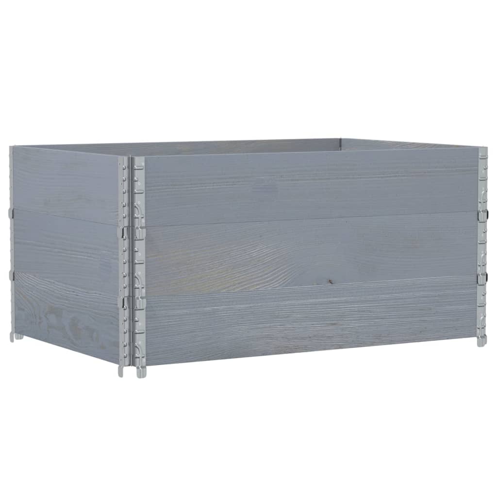 Okviri za palete 3 kom sivi 120 x 80 cm od masivne borovine