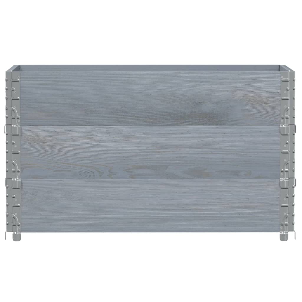 Okviri za palete 3 kom sivi 100 x 50 cm od masivne borovine