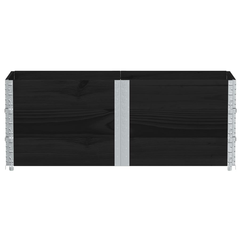 Okviri za palete 3 kom crni 150x50 cm od masivne borovine