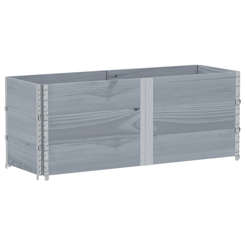 Okviri za palete 3 kom sivi 150x50 cm od masivne borovine