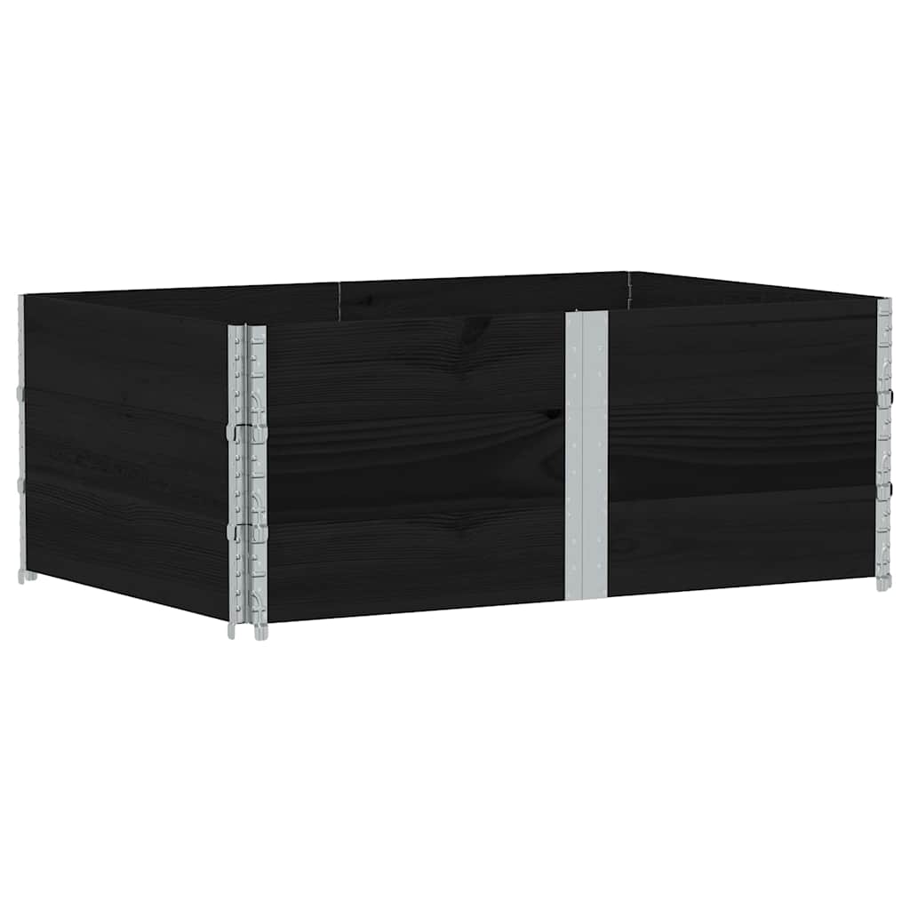 Okviri za palete 3 kom crni 150x100 cm od masivne borovine