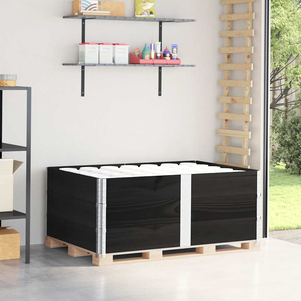 Okviri za palete 3 kom crni 150x100 cm od masivne borovine
