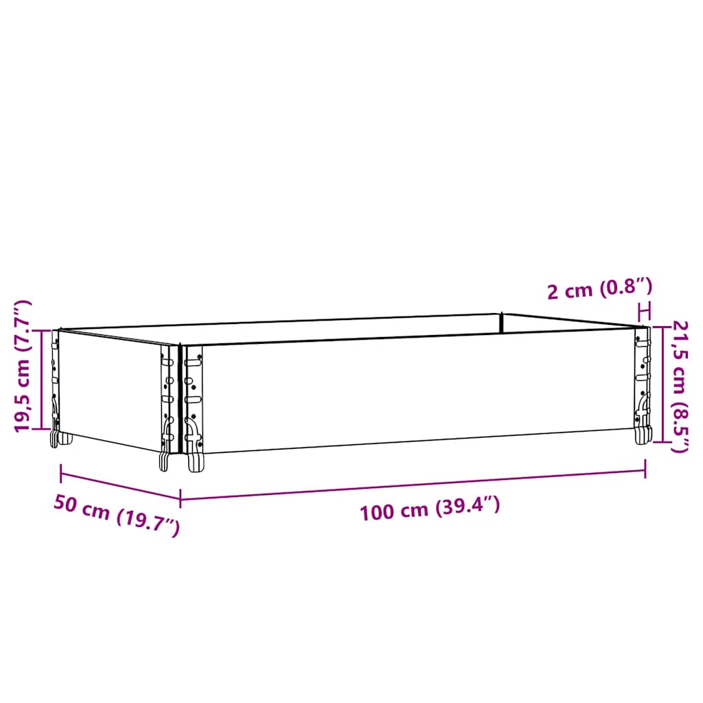Vrtna sadilica crna 100x50 cm od masivne borovine