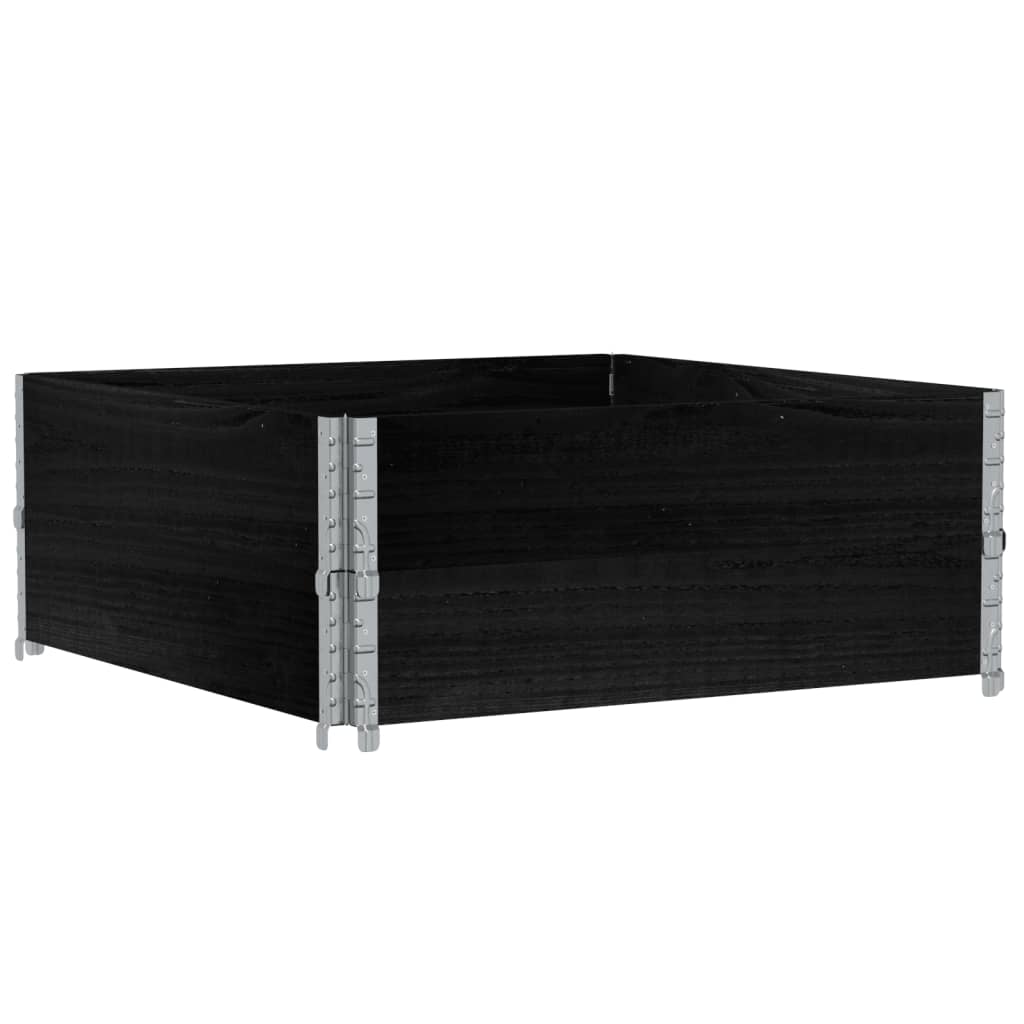 Vrtna sadilica crna 100x100 cm od masivne borovine