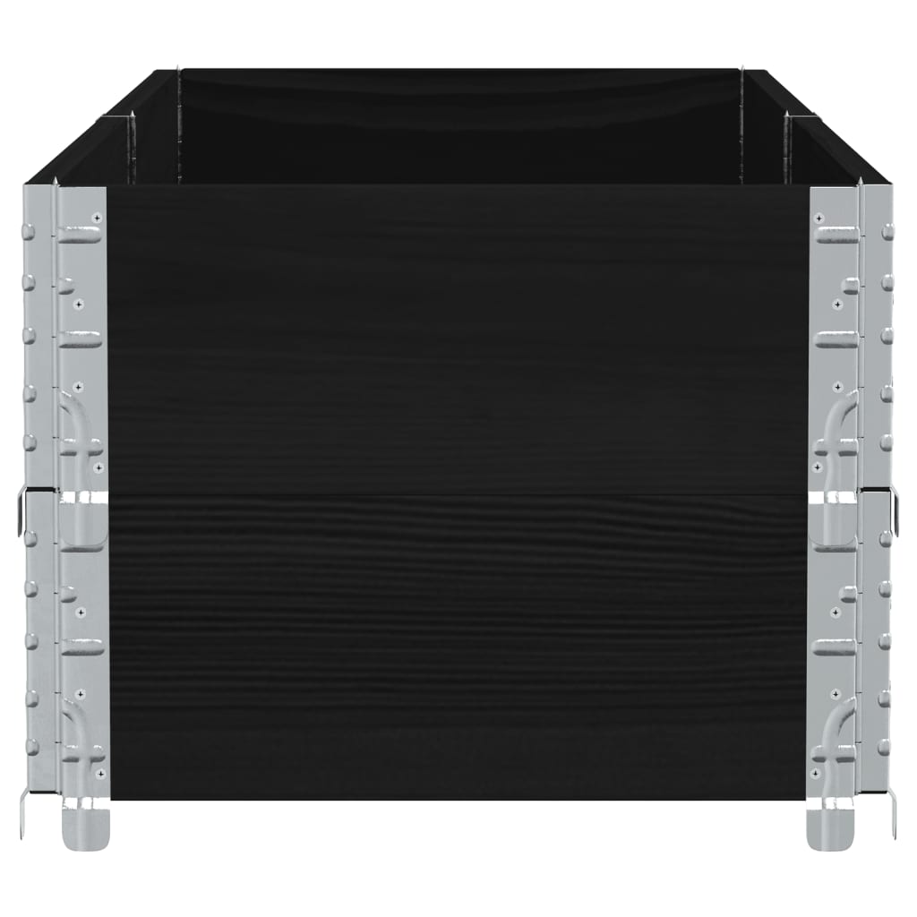 Vrtna sadilica crna 150x50 cm od masivne borovine