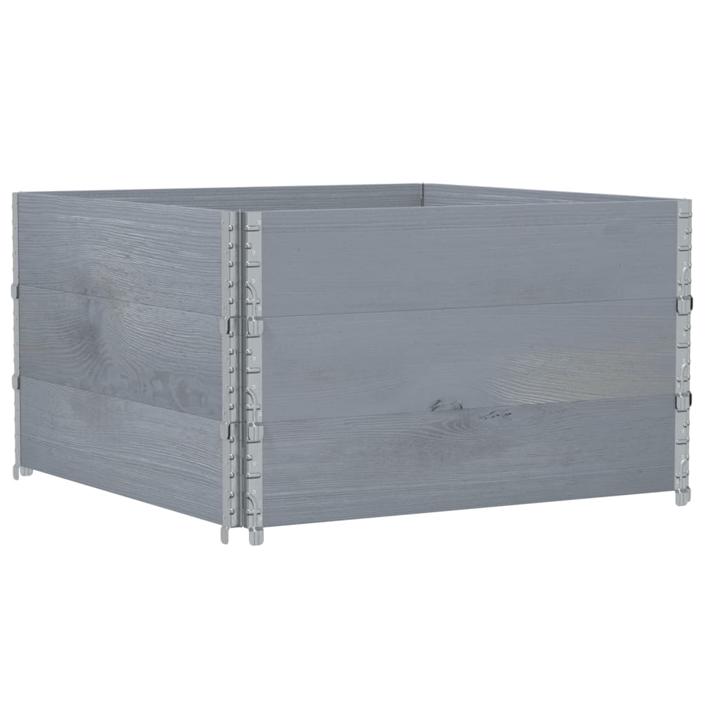 Vrtna sadilica siva 100x100 cm od masivne borovine