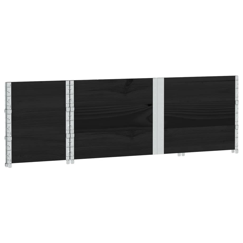 Vrtna sadilica crna 150x50 cm od masivne borovine