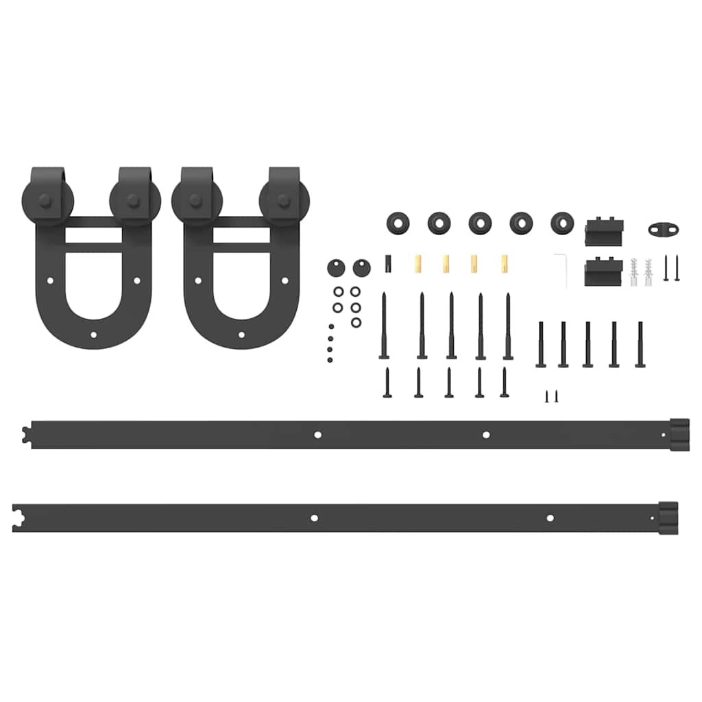 Pribor za klizna vrata 183 cm čelični crni