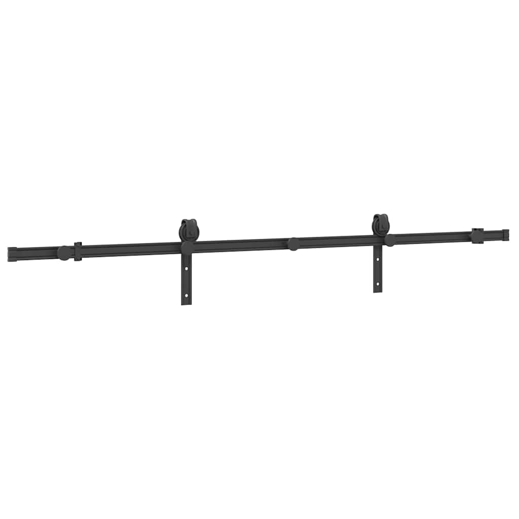 Pribor za klizna vrata 200 cm čelični crni