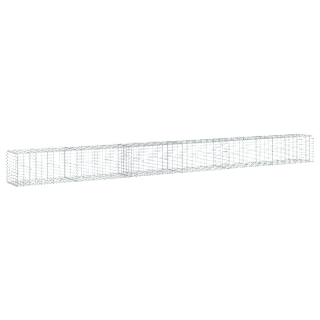 Gabionska košara s poklopcem 600x50x50 cm od pocinčanog željeza