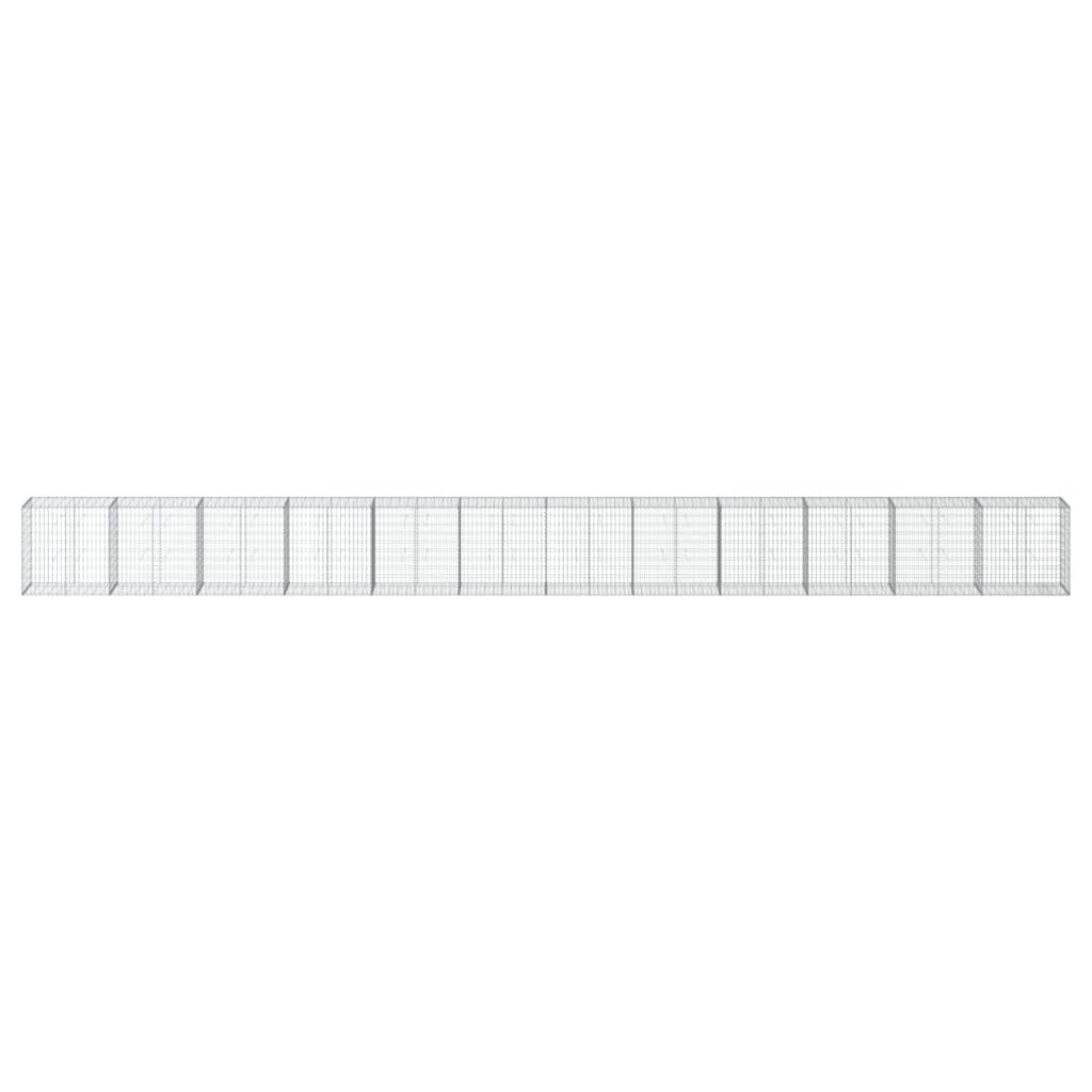 Gabionska košara s poklopcem 1200x50x100 cm pocinčano željezo